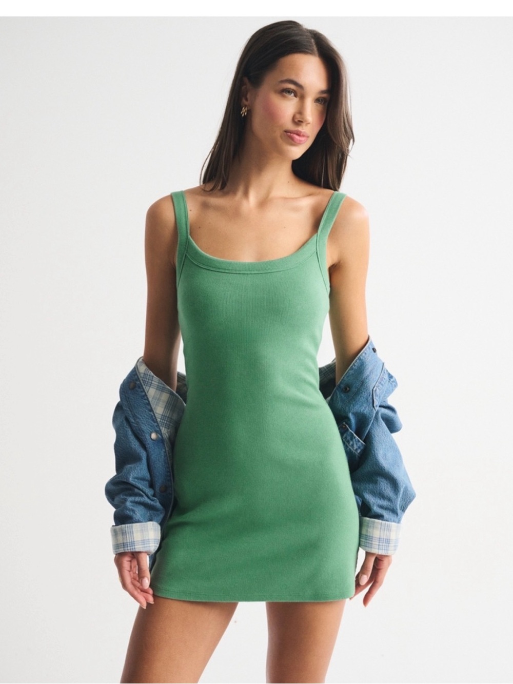 Abercrombie & Fitch Bra Free Green Tank Dress